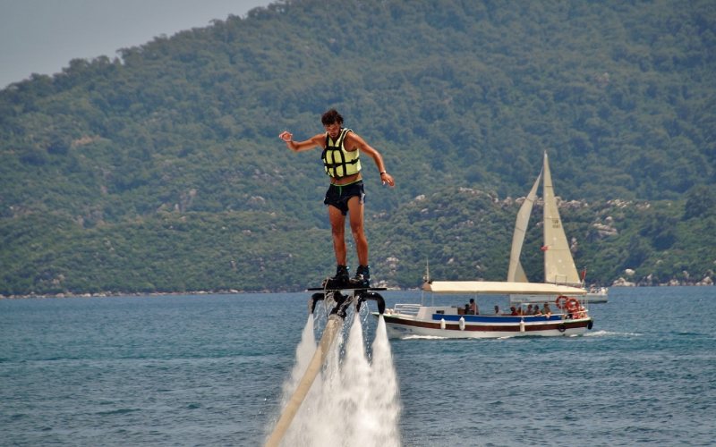 man doing flyboarding